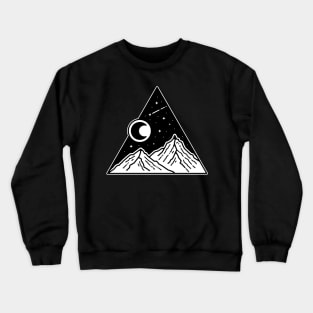 Mountain Moonlight Shooting Stars Crewneck Sweatshirt